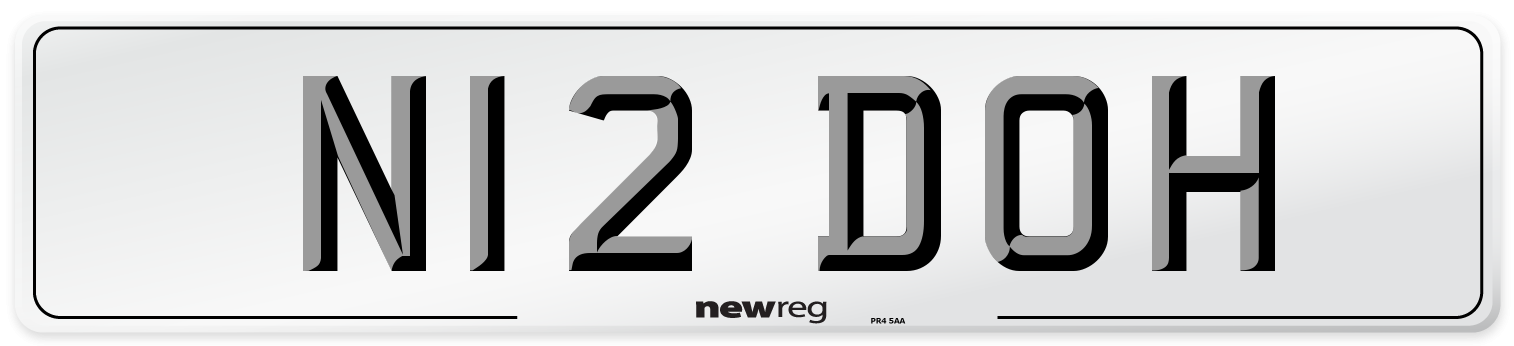 N12 DOH Front Number Plate