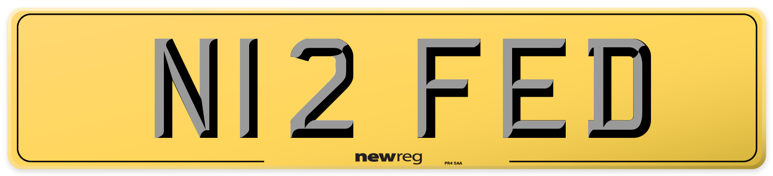 N12 FED Rear Number Plate