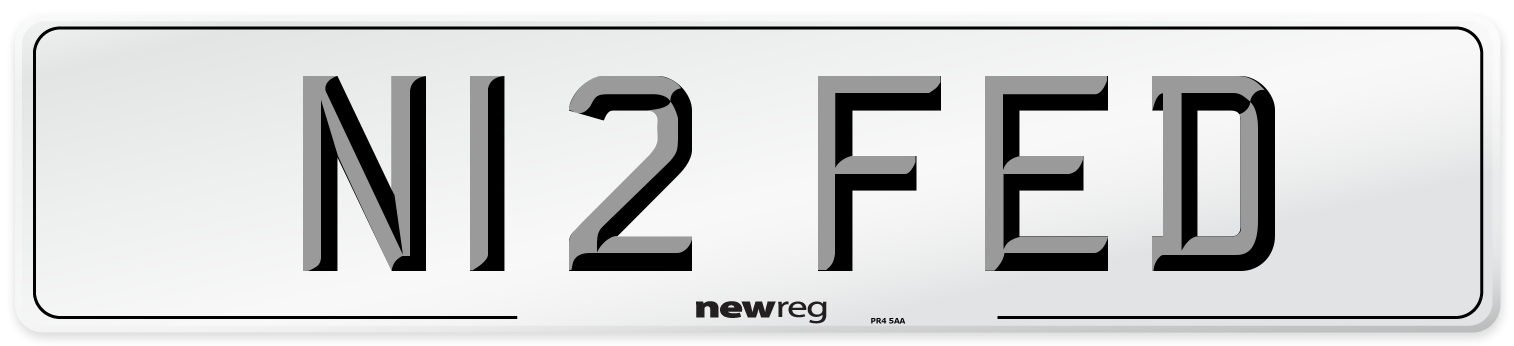 N12 FED Front Number Plate