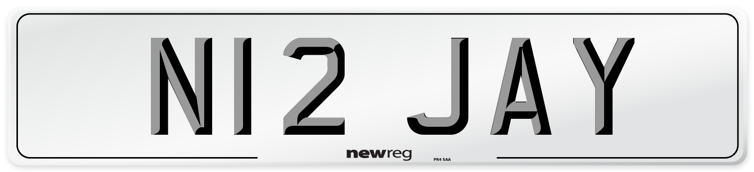 N12 JAY Front Number Plate