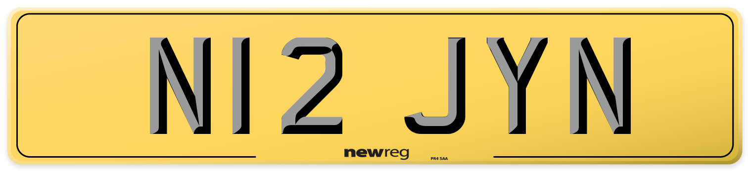 N12 JYN Rear Number Plate