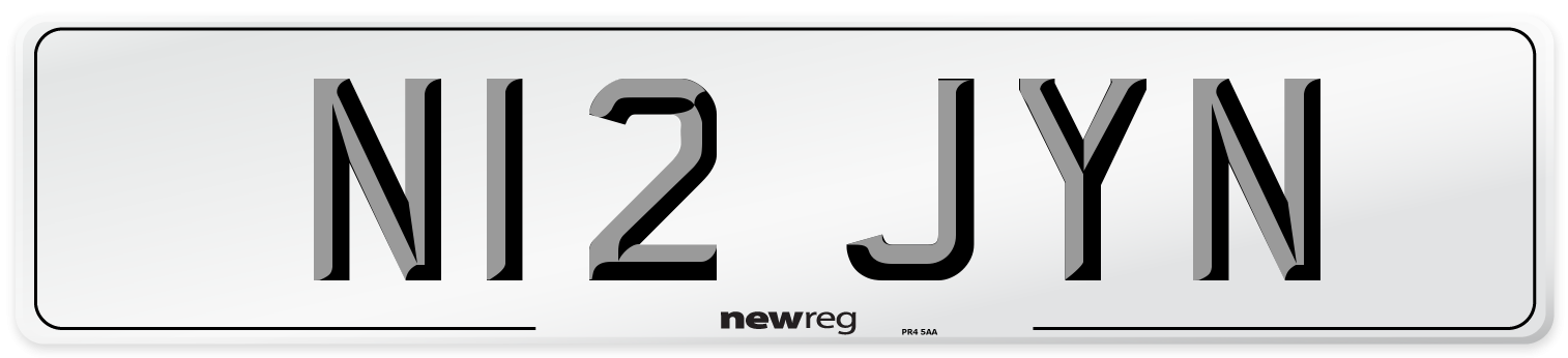 N12 JYN Front Number Plate