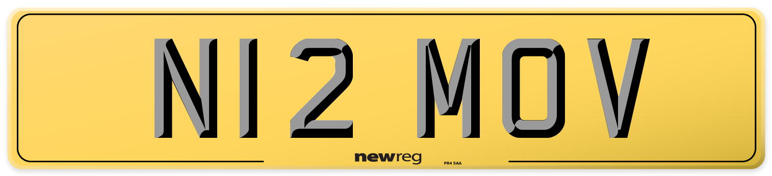 N12 MOV Rear Number Plate