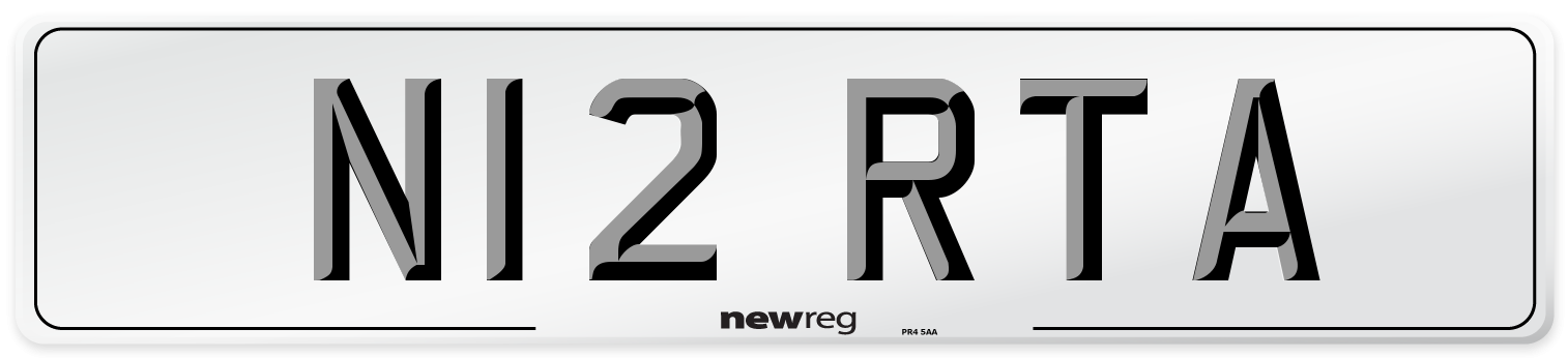 N12 RTA Front Number Plate
