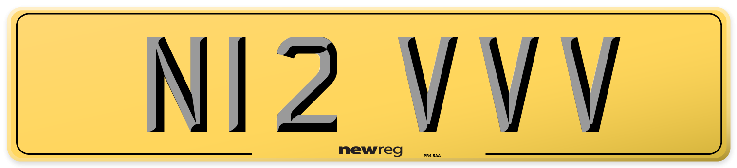 N12 VVV Rear Number Plate