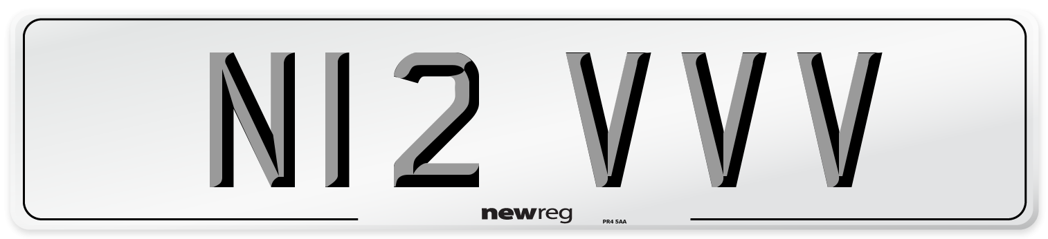 N12 VVV Front Number Plate