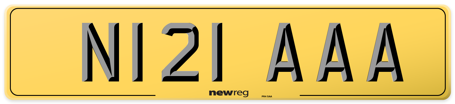 N121 AAA Rear Number Plate