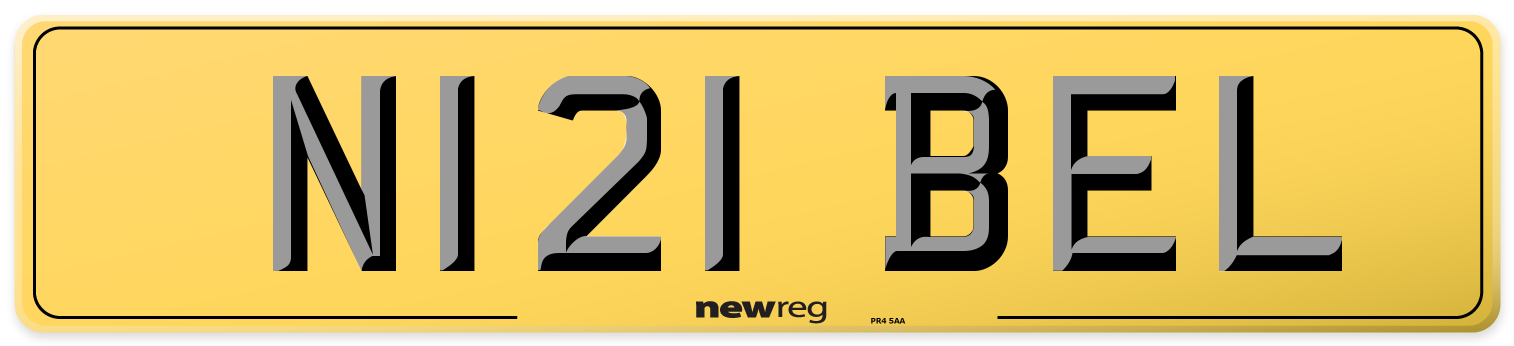N121 BEL Rear Number Plate