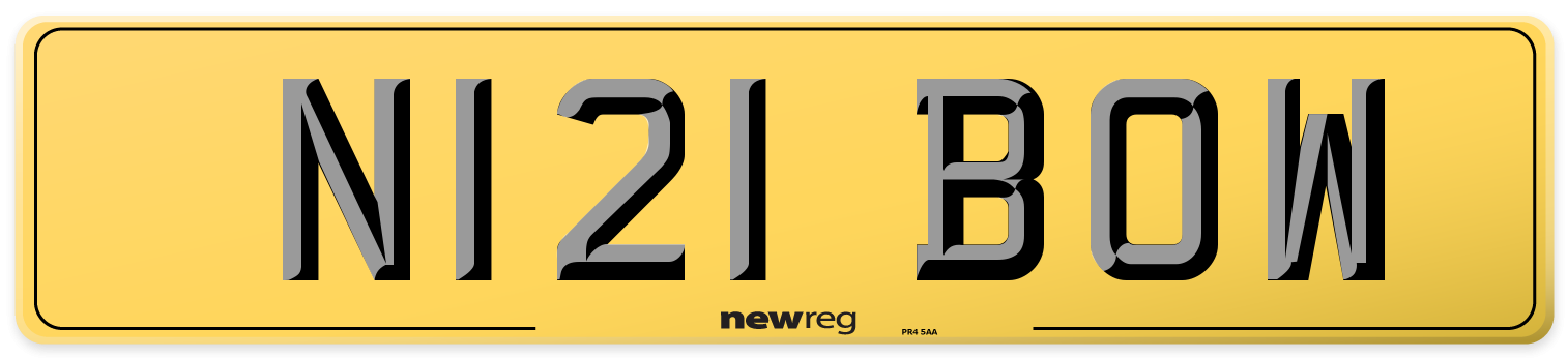 N121 BOW Rear Number Plate