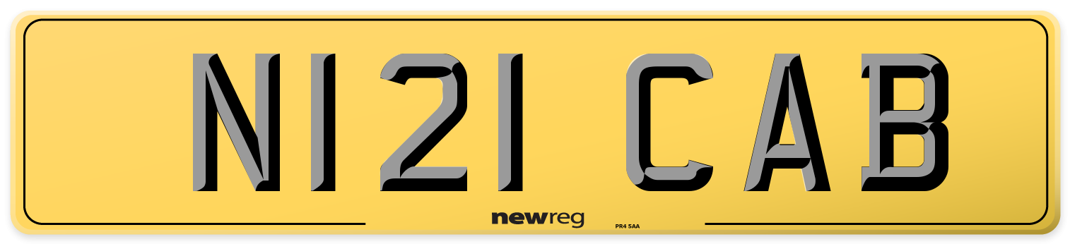 N121 CAB Rear Number Plate