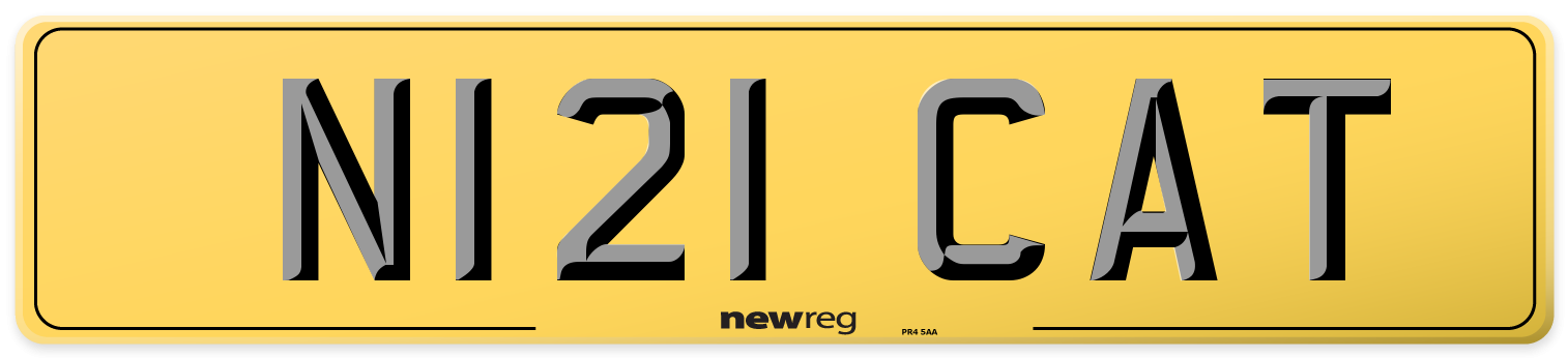 N121 CAT Rear Number Plate