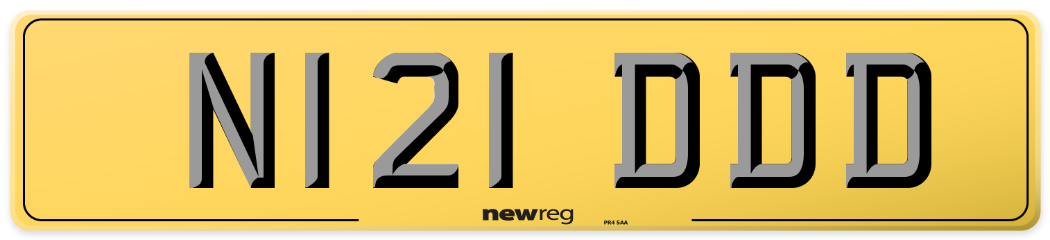 N121 DDD Rear Number Plate