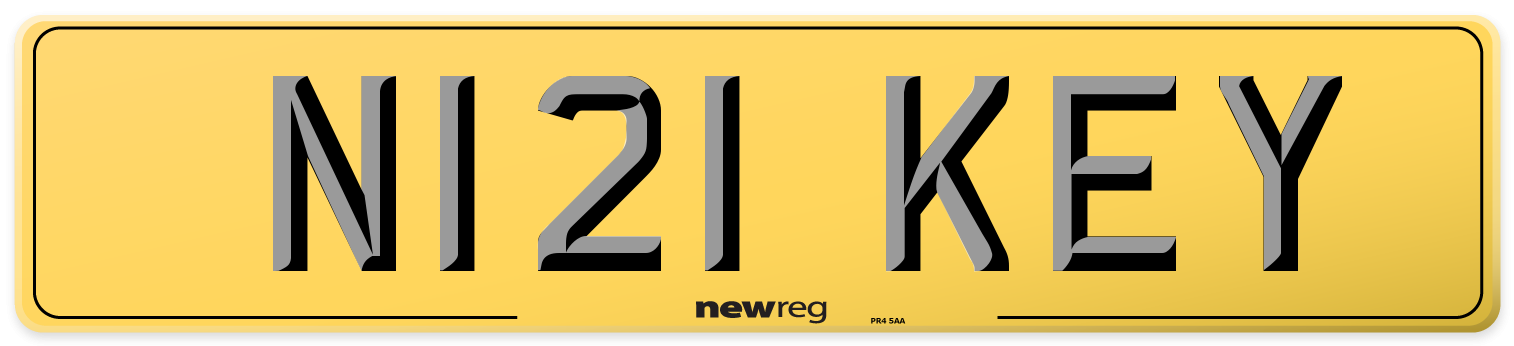 N121 KEY Rear Number Plate