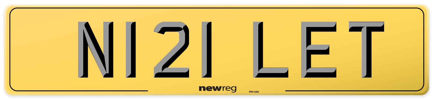 N121 LET Rear Number Plate