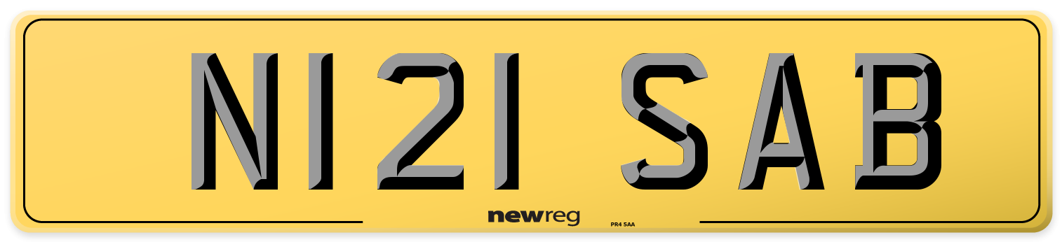 N121 SAB Rear Number Plate