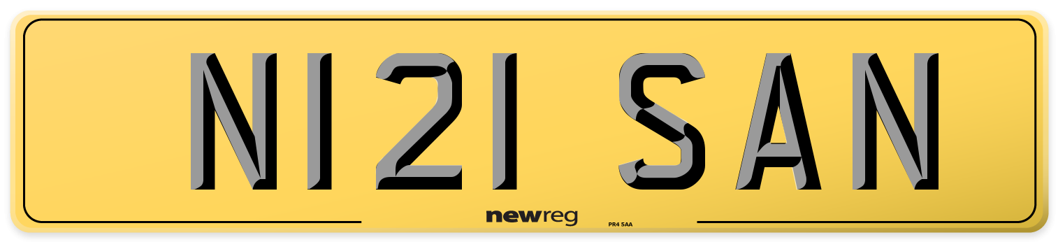 N121 SAN Rear Number Plate