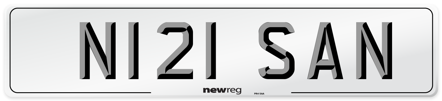 N121 SAN Front Number Plate