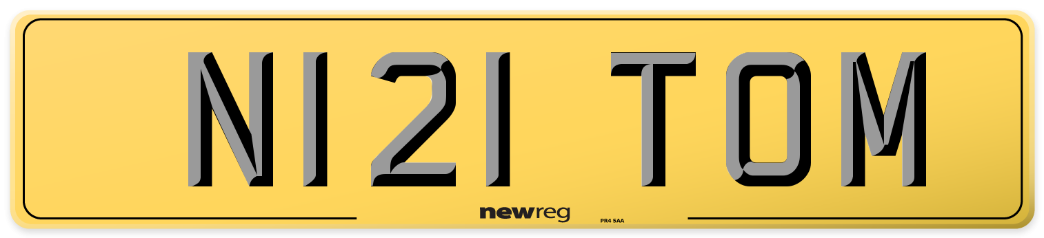 N121 TOM Rear Number Plate