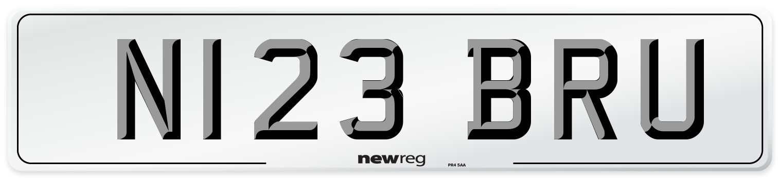 N123 BRU Front Number Plate
