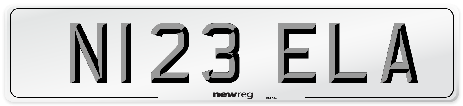 N123 ELA Front Number Plate