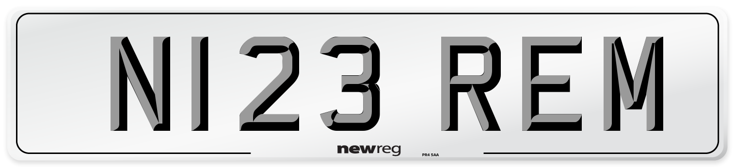 N123 REM Front Number Plate