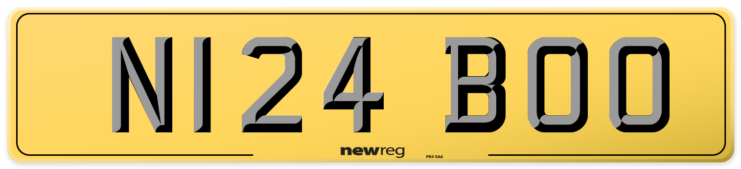 N124 BOO Rear Number Plate
