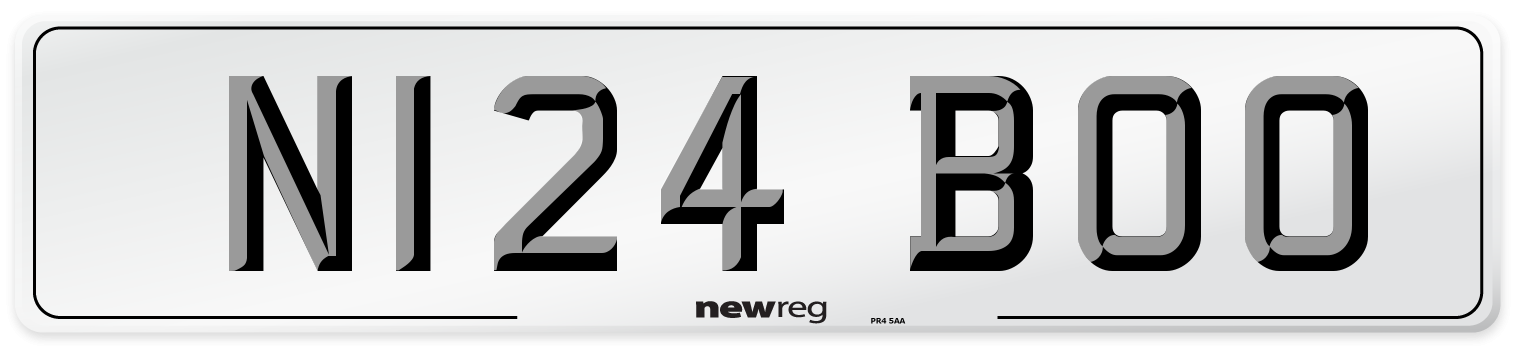 N124 BOO Front Number Plate