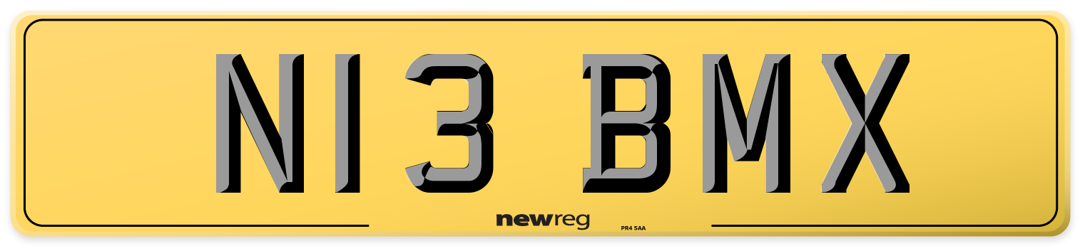 N13 BMX Rear Number Plate