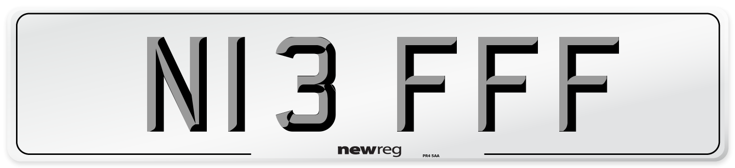 N13 FFF Front Number Plate