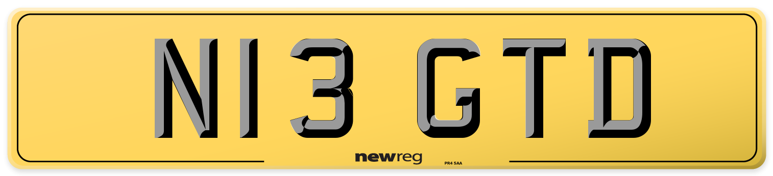 N13 GTD Rear Number Plate