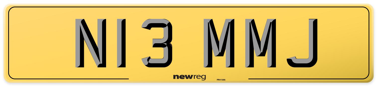 N13 MMJ Rear Number Plate
