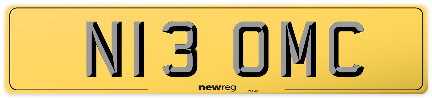 N13 OMC Rear Number Plate