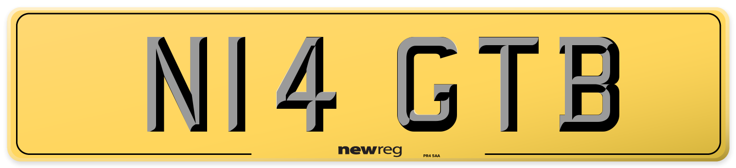 N14 GTB Rear Number Plate