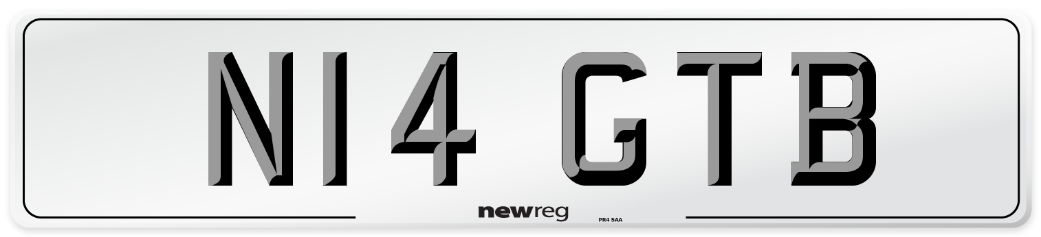 N14 GTB Front Number Plate