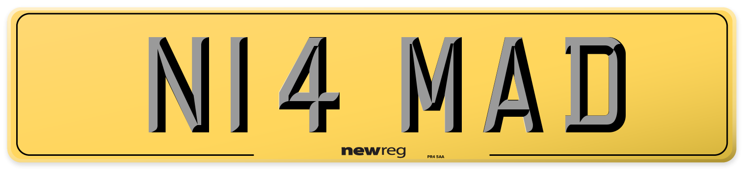 N14 MAD Rear Number Plate