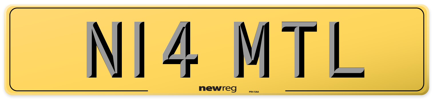N14 MTL Rear Number Plate