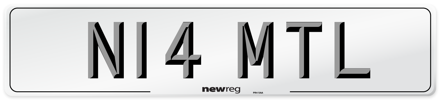 N14 MTL Front Number Plate