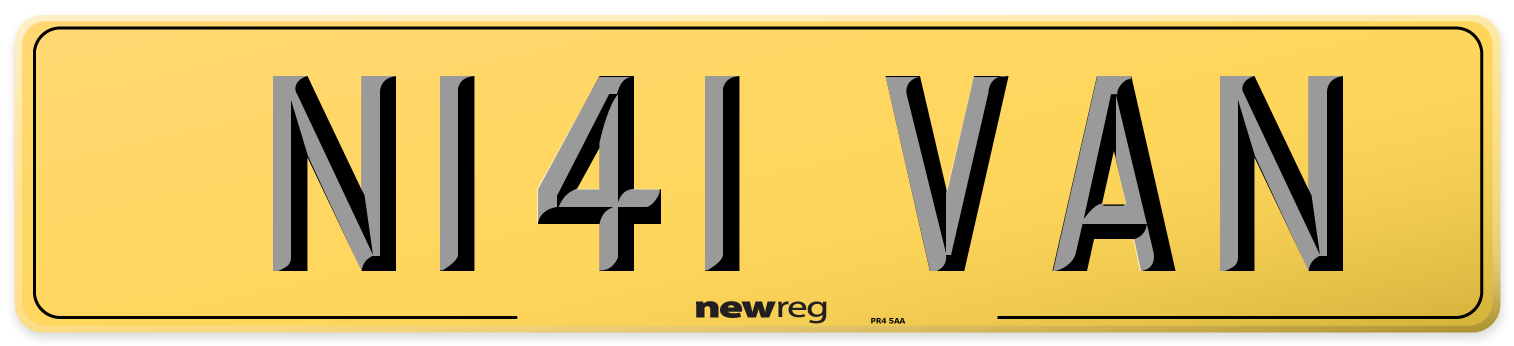 N141 VAN Rear Number Plate