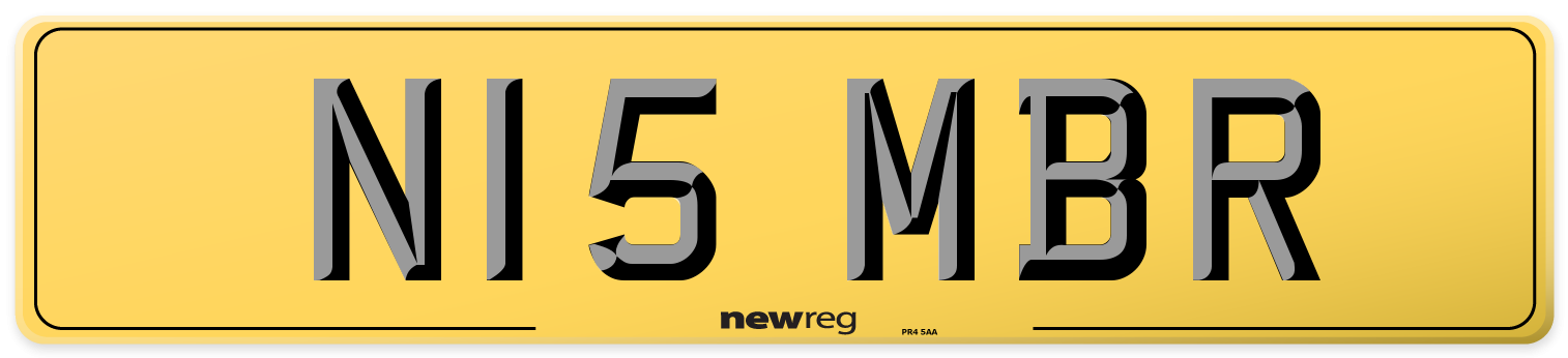 N15 MBR Rear Number Plate