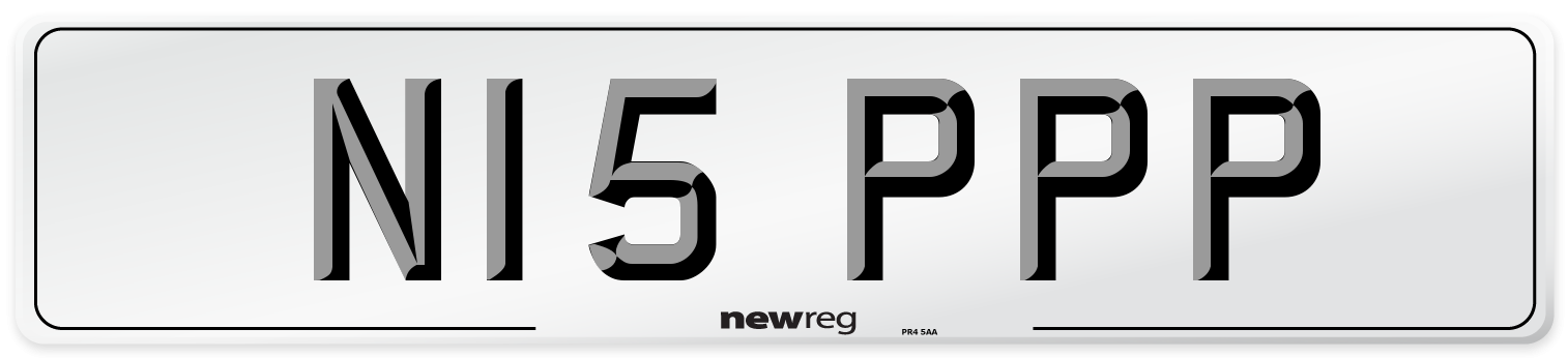 N15 PPP Front Number Plate