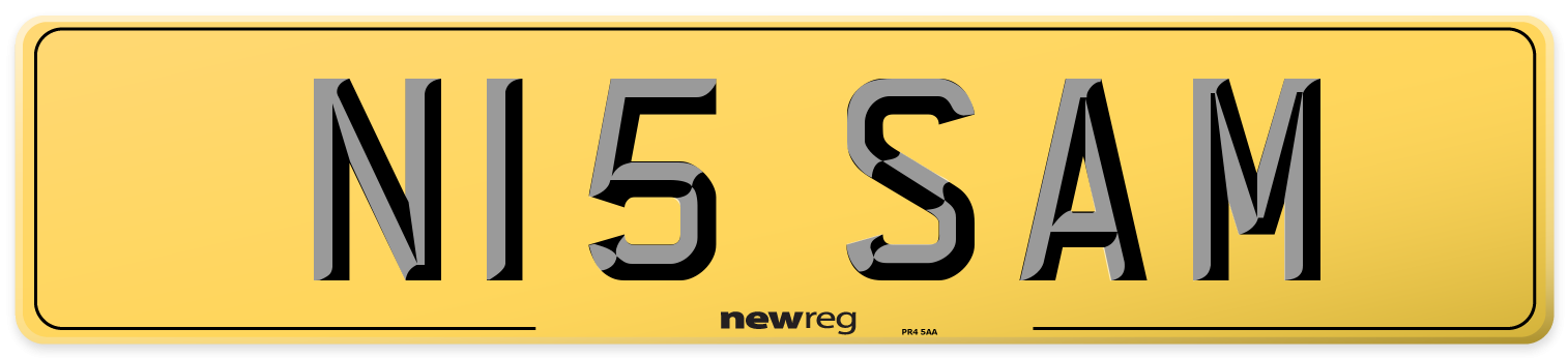 N15 SAM Rear Number Plate