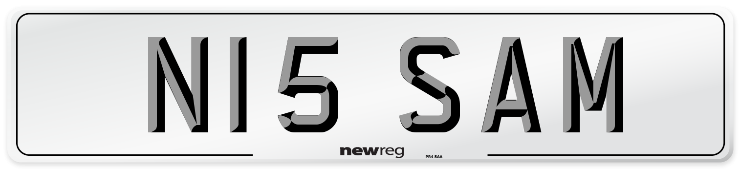 N15 SAM Front Number Plate