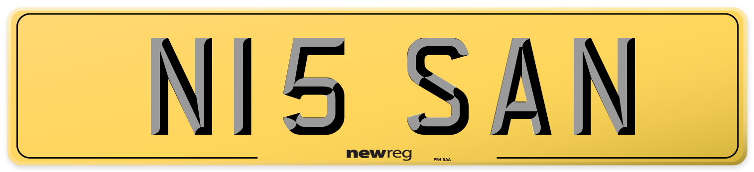 N15 SAN Rear Number Plate