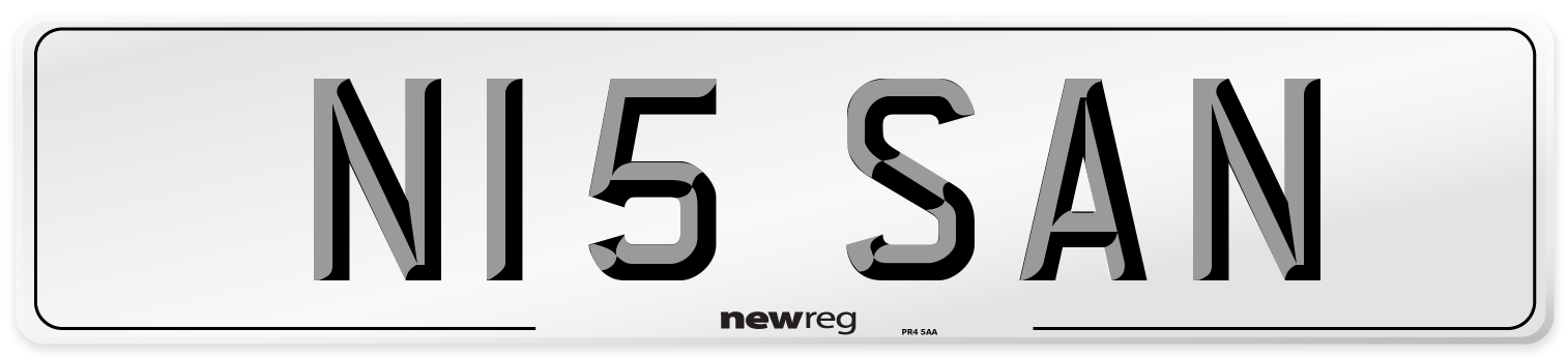 N15 SAN Front Number Plate
