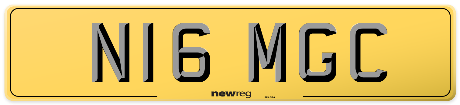 N16 MGC Rear Number Plate