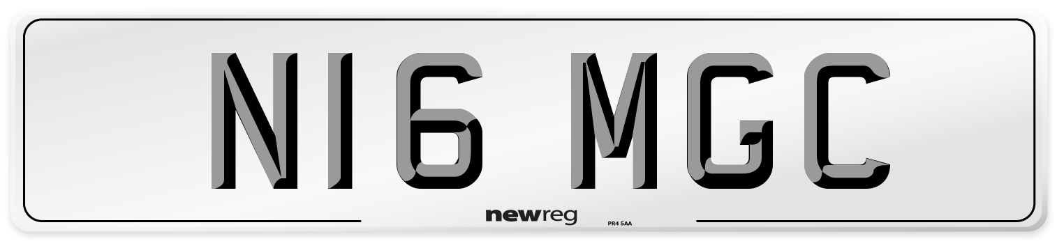 N16 MGC Front Number Plate