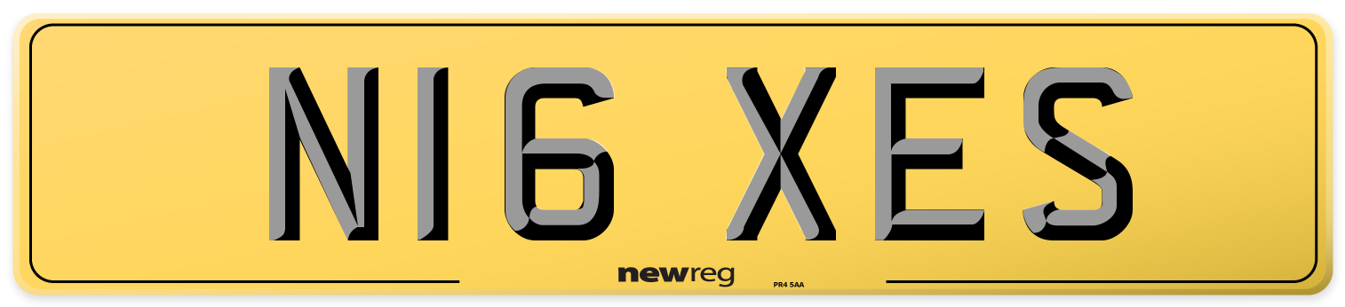 N16 XES Rear Number Plate