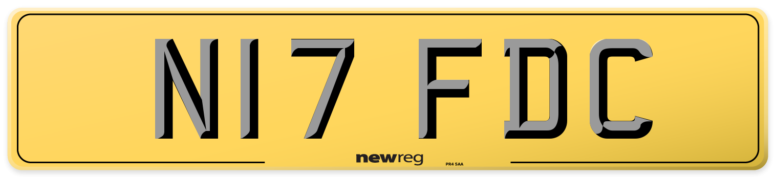 N17 FDC Rear Number Plate