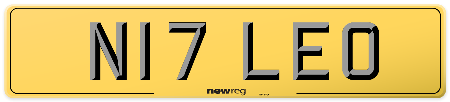 N17 LEO Rear Number Plate
