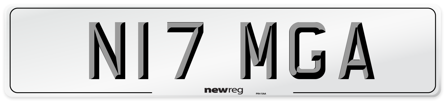 N17 MGA Front Number Plate